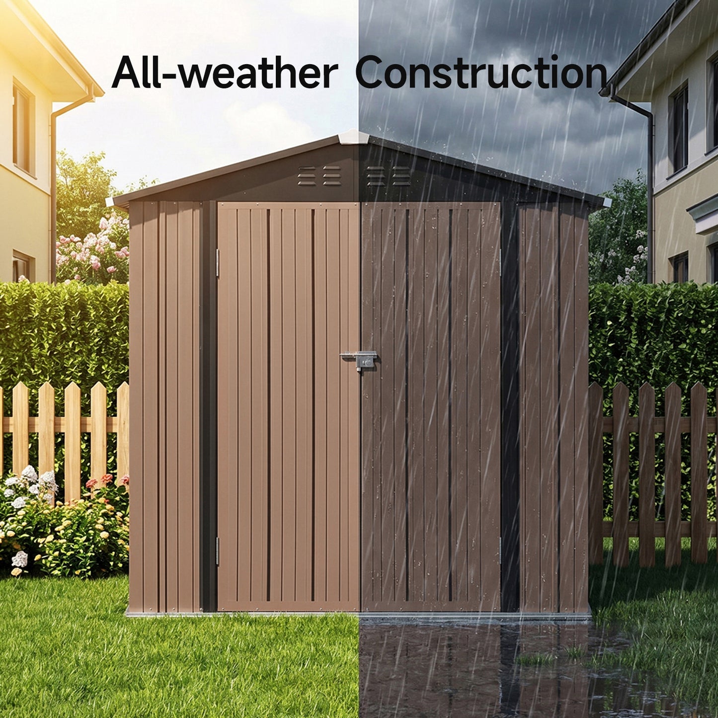 6 x 4 ft Apex Roof Garden Tool Shed With Lockable Doors