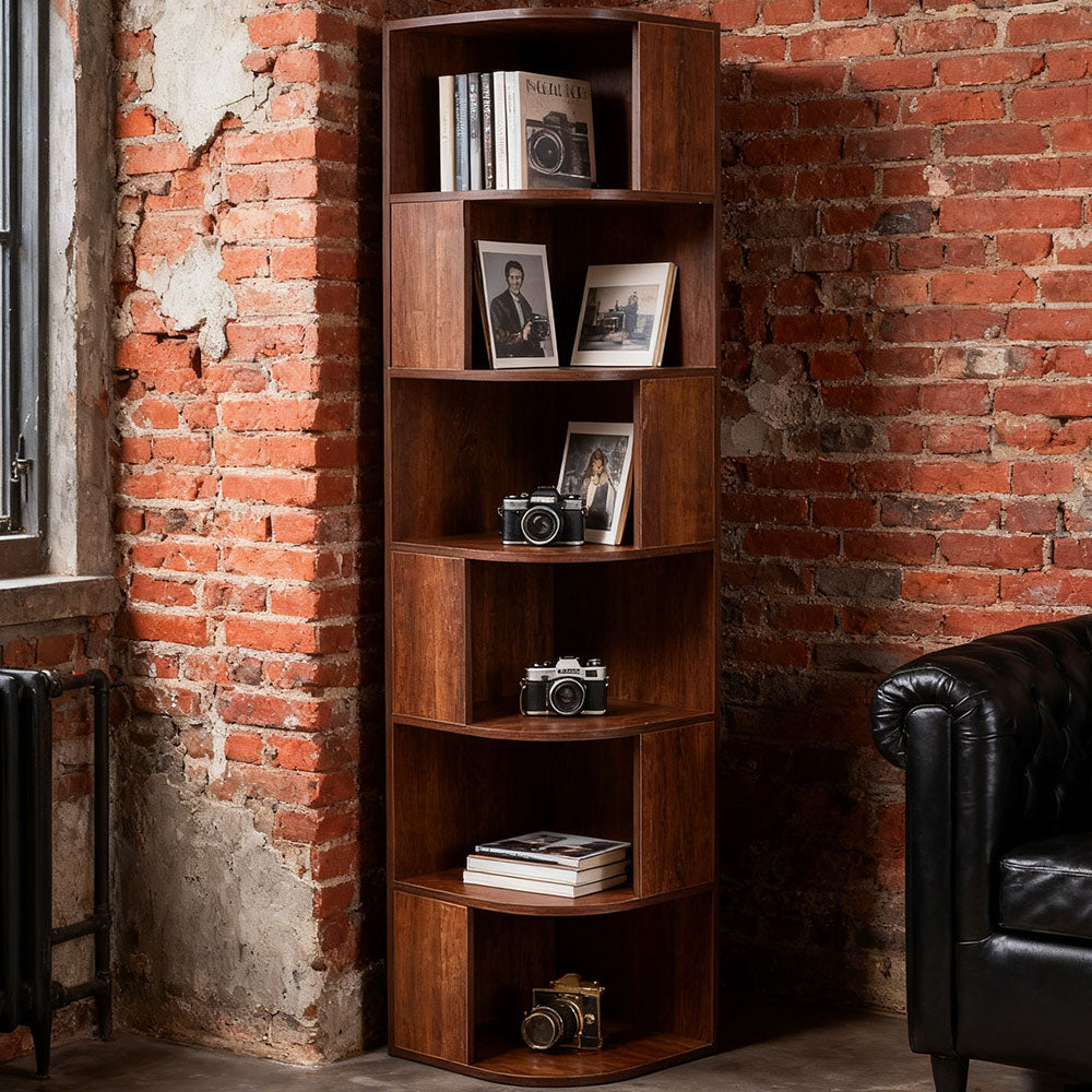6-Tier Wooden Corner Storage Shelf