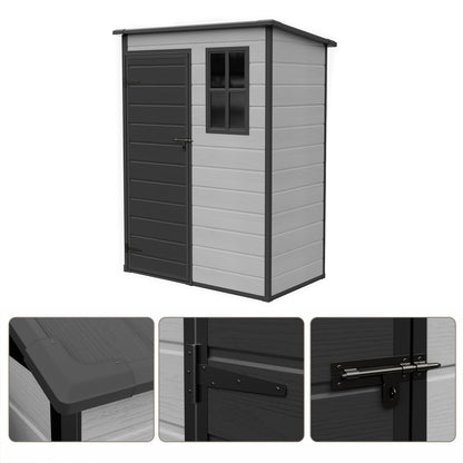 5x3FT Plastic Garden Storage Shed with Lockable Door