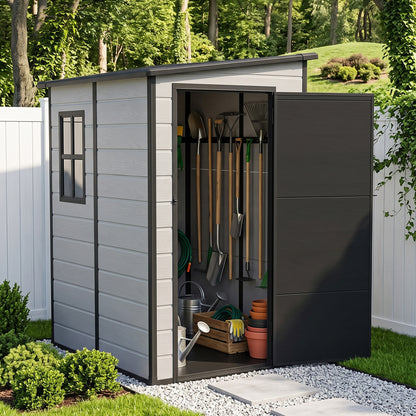 5x4 FT Pent Roof Garden Plastic Storage Shed