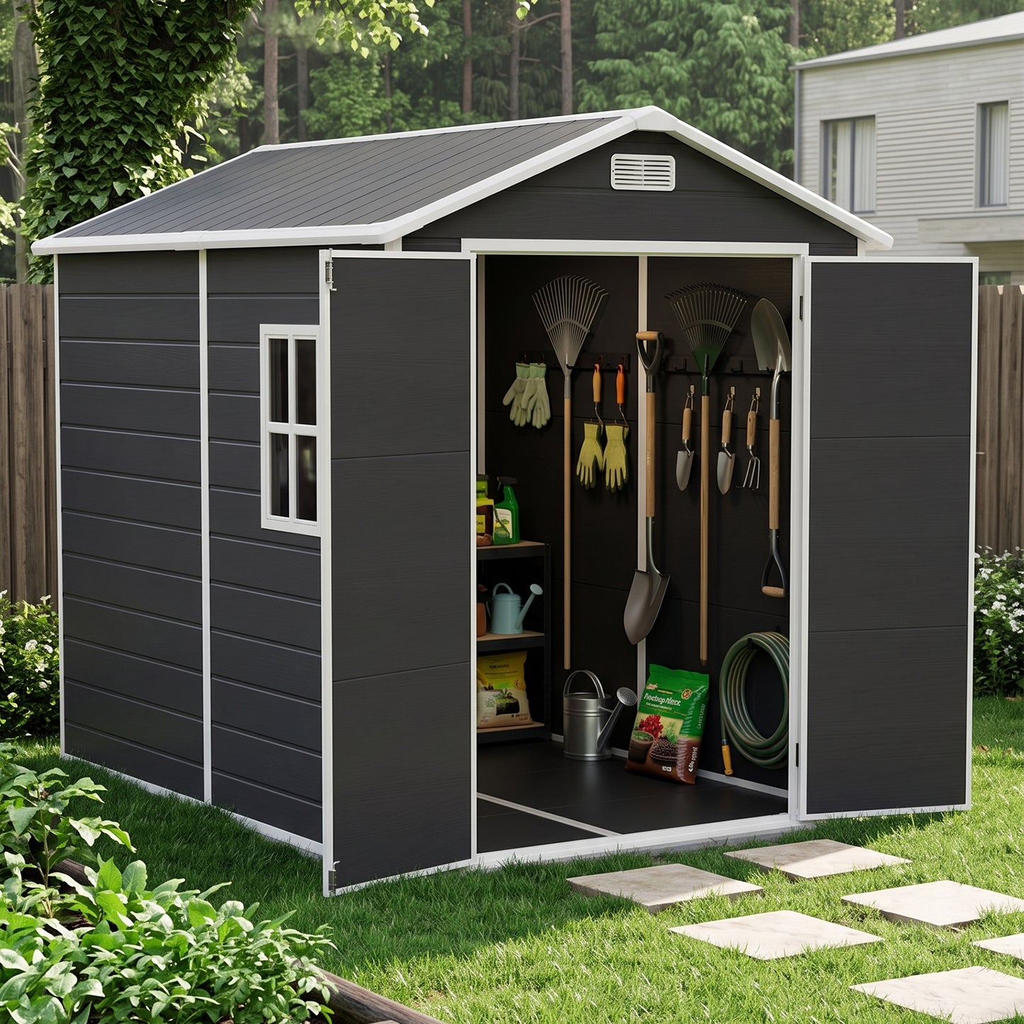 6x8 FT Outdoor Garden Plastic Storage Shed
