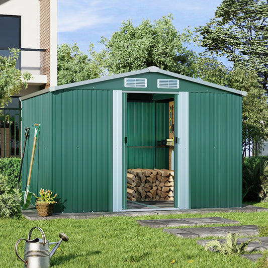 Steel Garden Storage Shed with Gabled Roof Top
