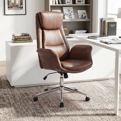 Adjustable High Back PU Office Chair with Armrests