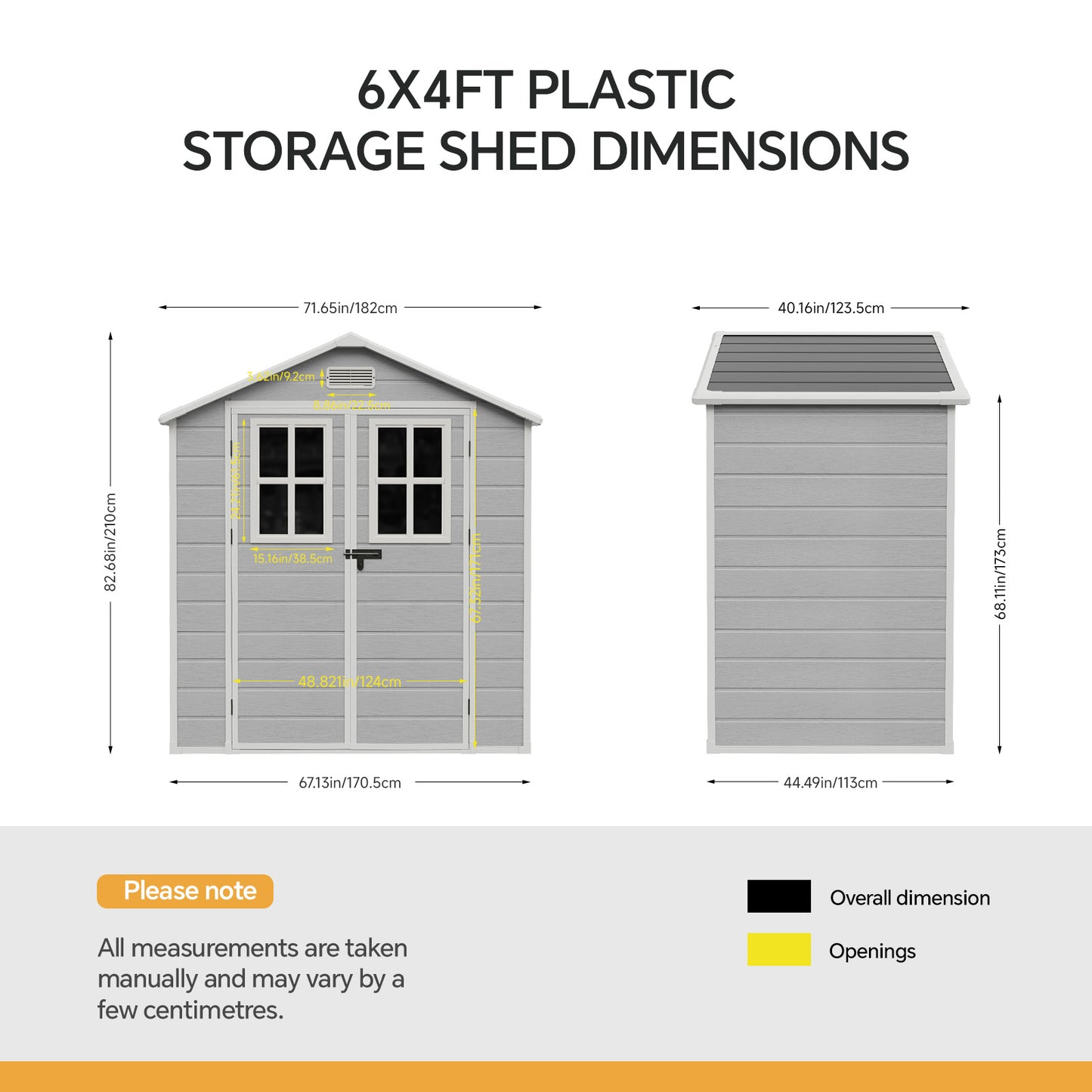 6x4 FT Garden Storage Shed with Lockable Door