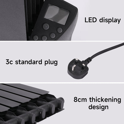 Black 900W Electric Oil Filled Radiator Space Heater with LED Screen