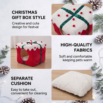 2-in-1 Pet House with Reversible Cushion & Non-Slip Bottom