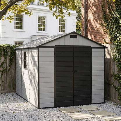 8x10FT Plastic Garden Storage Shed with Lockable Door