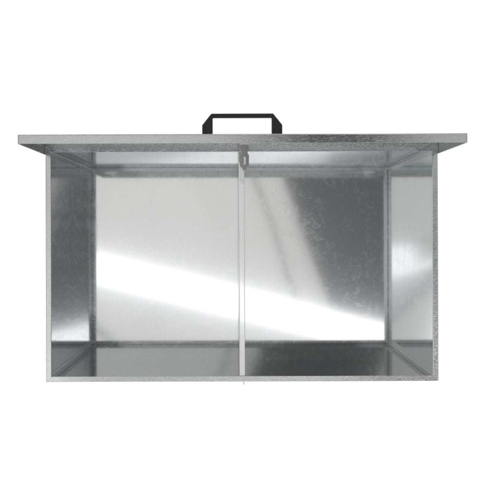Large Galvanized Feed Storage Bin with Two Compartments