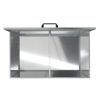 Large Galvanized Feed Storage Bin with Two Compartments