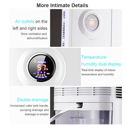 Silenced Remote Control Dehumidifier with Drain Hose