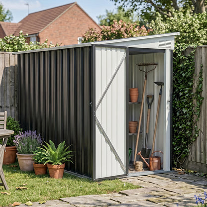 4x9 FT Pent Roof Garden Tool Shed Outdoor Patio Storage House