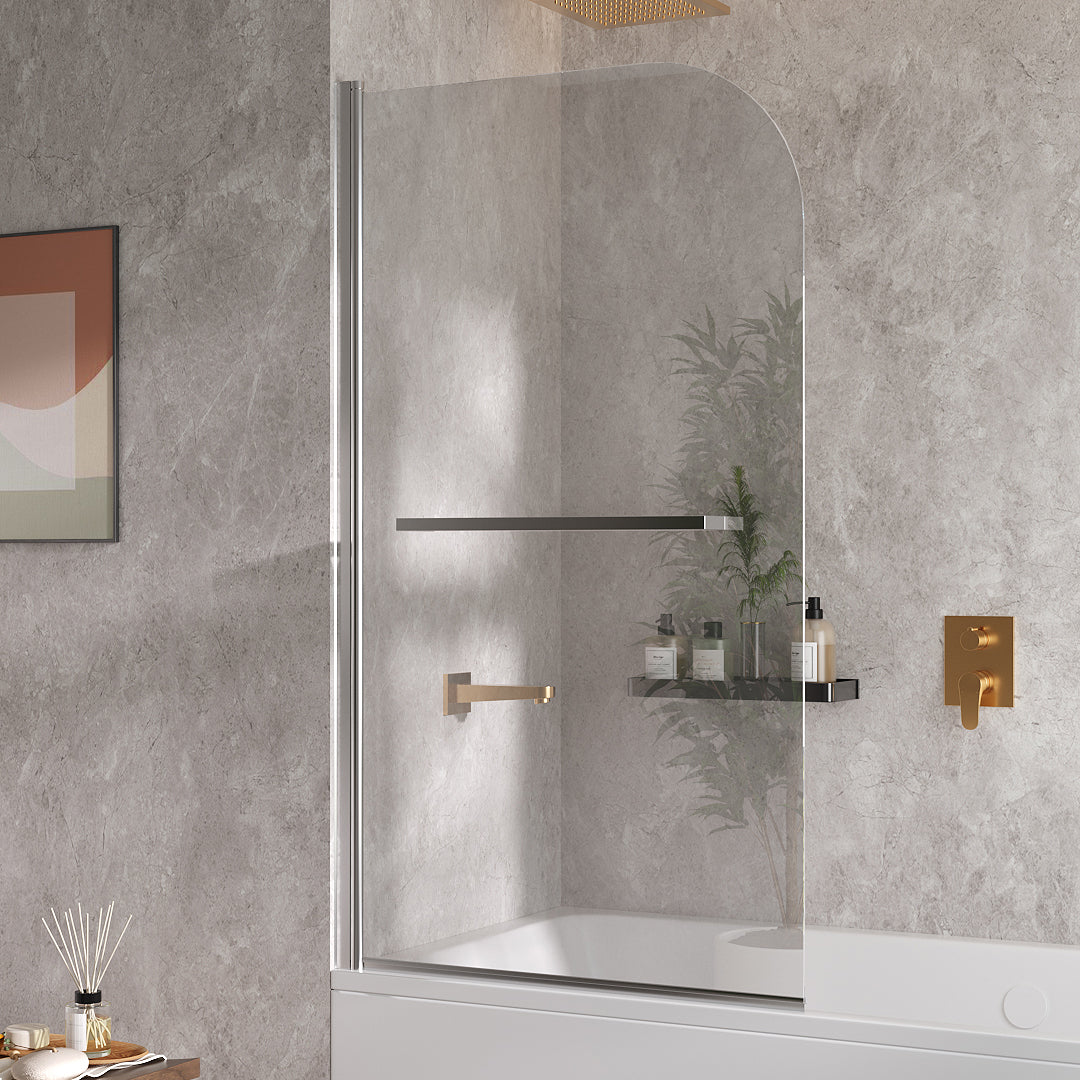 180 Degree Rotation Over Bath Shower Screen With Handle