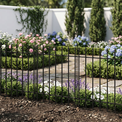 5-Panel Decorative Metal Garden Fence Set
