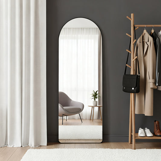 Metal Frame Full Length Mirror with Stand