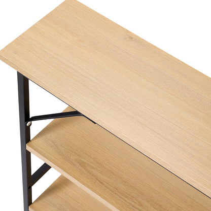 3-Tier Wood-Grain Narrow Console Table