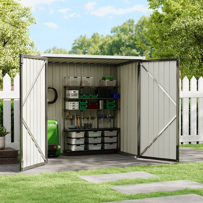4.6 x 2.9 ft Metal Garden Storage Shed with Pent Roof & Lockable Doors
