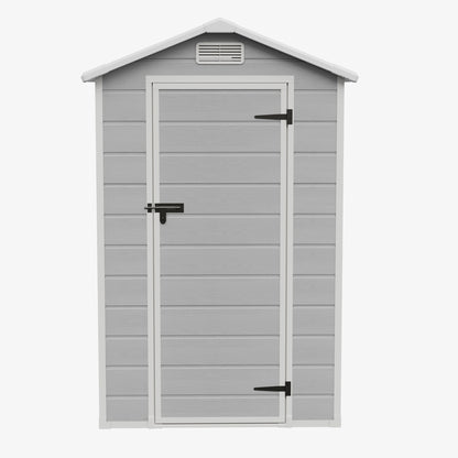 4 x 6 ft Plastic Garden Storage Shed with Apex Roof & Lockable Door