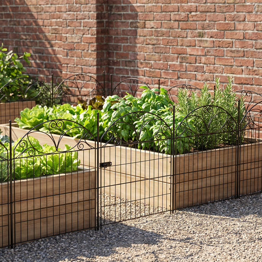 10-Panel Decorative Garden Fence Set
