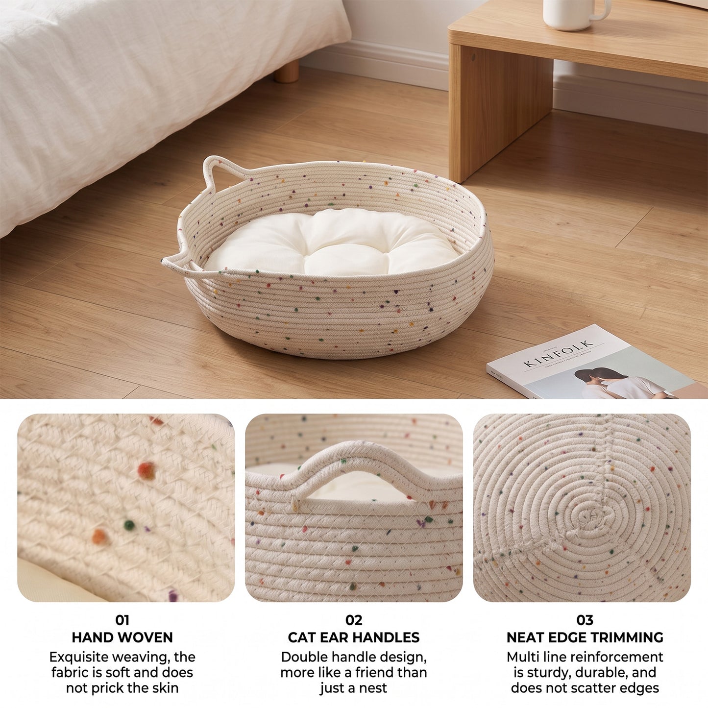 Cotton Rope Pet Bed with Cushion