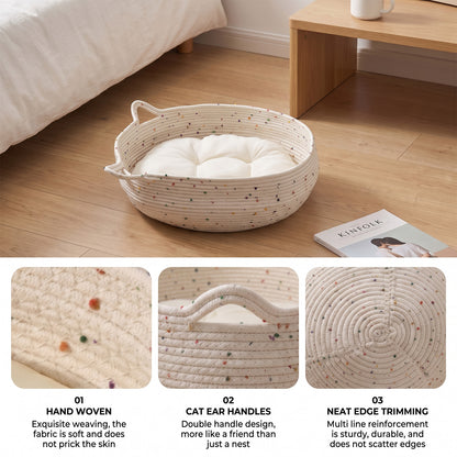 Cotton Rope Pet Bed with Cushion