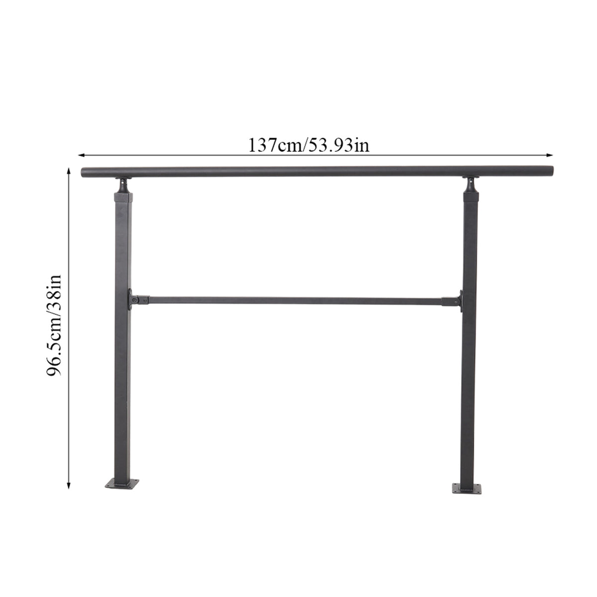 Outdoor Carbon Steel Step Handrail Railing Kit
