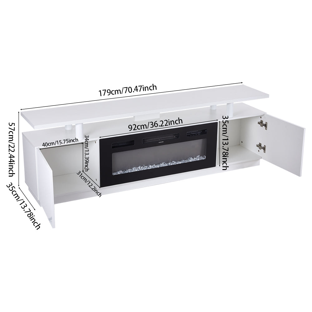 Recessed Electric Fireplace TV Stand with Remote Control