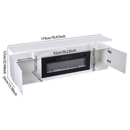Recessed Electric Fireplace TV Stand with Remote Control