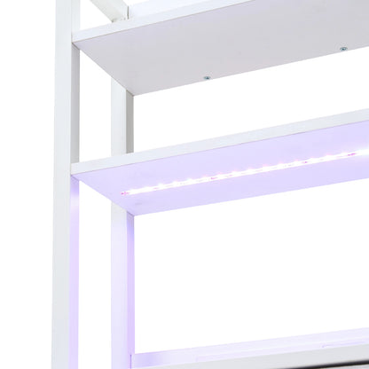 3-Drawer Nightstand with Charging Station & RGB Light Strip