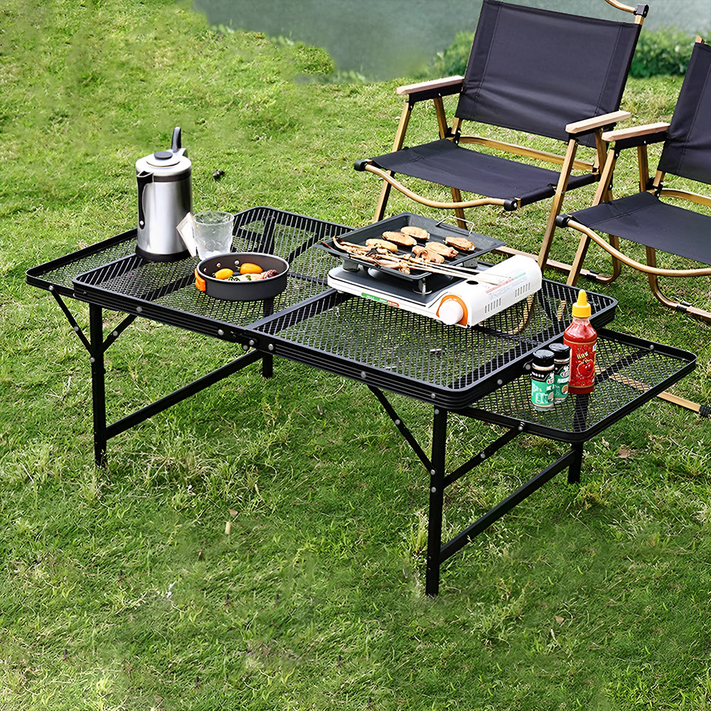 Outdoor Portable Height-Adjustable Folding Camping Table