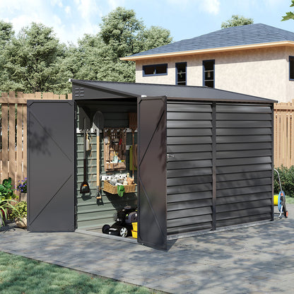 4.6x9FT Wide Outdoor Lockable Steel Storage Shed