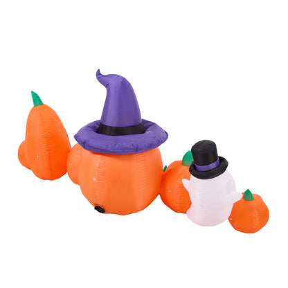 8ft Halloween Inflatable Pumpkin Outdoor Decorations with Ghost