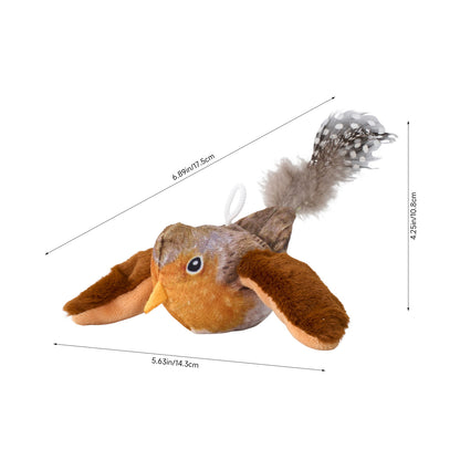 Interactive Chirping & Flapping Bird Cat Toy with Catnip