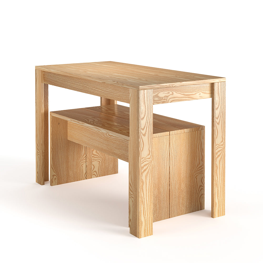 Modern Dining Room Table and Benches Set 3 Piece
