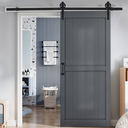 200cm Black Sliding Barn Door Hardware Kit