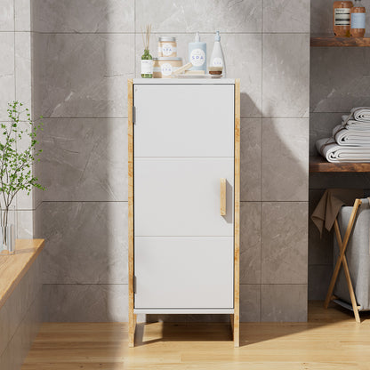 Single-door Freestanding Bamboo Frame MDF Bathroom Cabinet