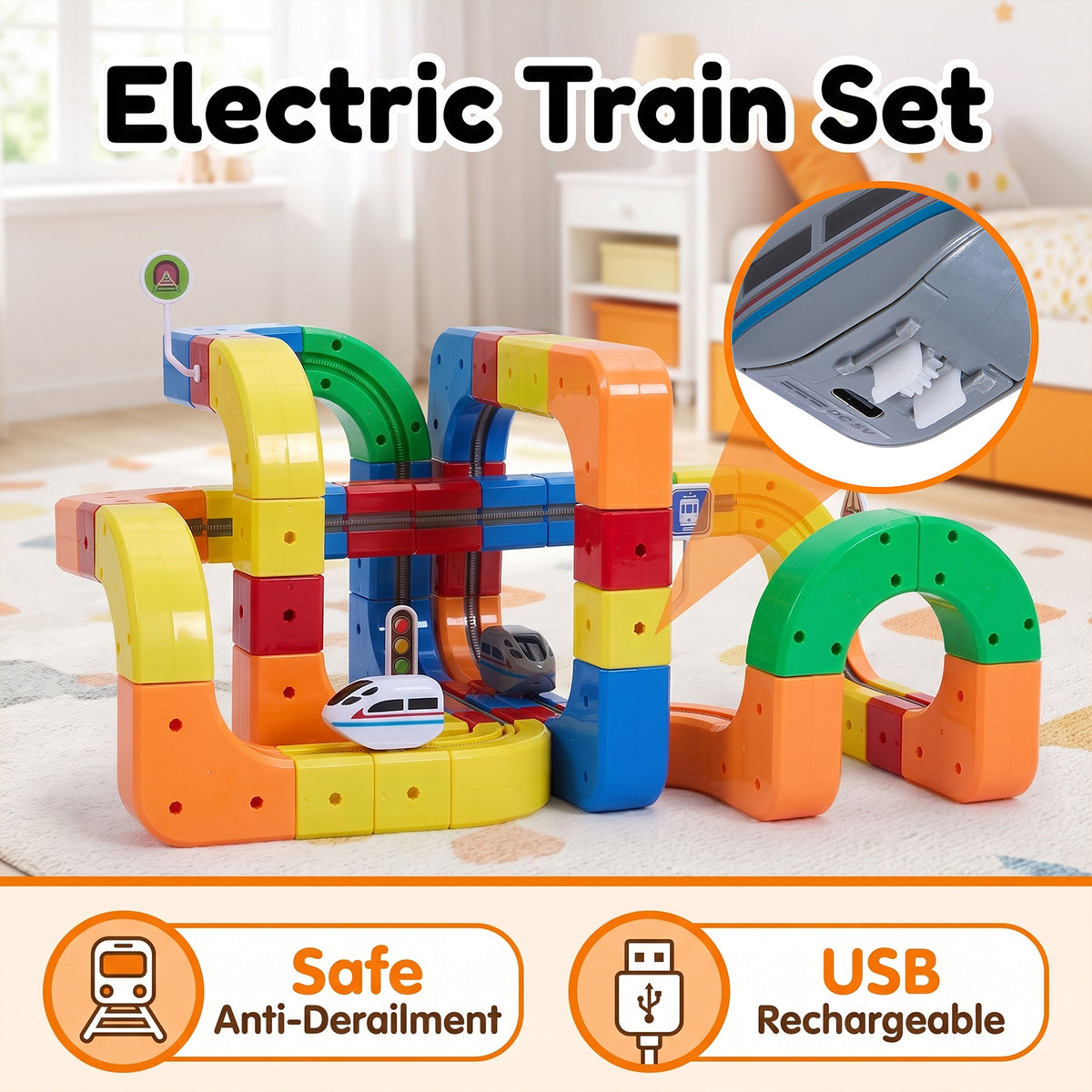 Electric Train Set for Kids