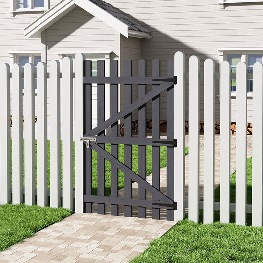 90x150cm Garden Wood Fence Gate with Latch
