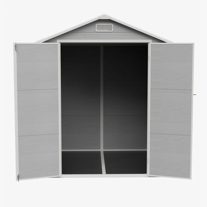 6 x 6 ft Plastic Garden Storage Shed with Apex Roof & Double Doors