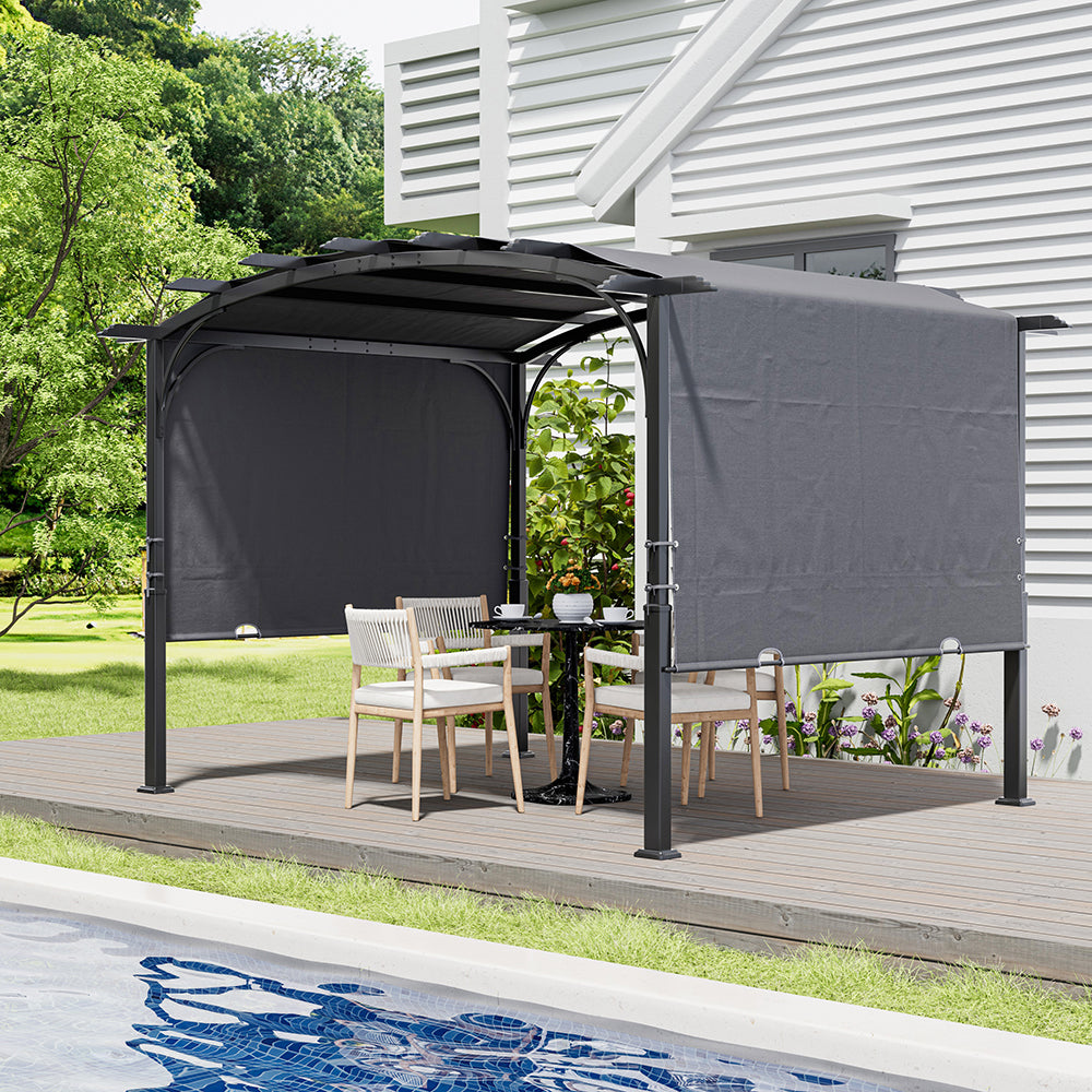 Retractable Arc-Shaped Steel Pergola
