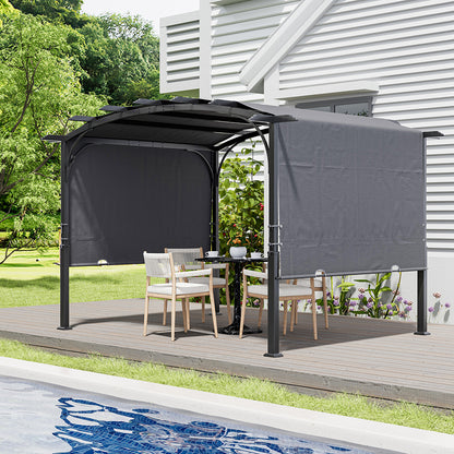 Retractable Arc-Shaped Steel Pergola