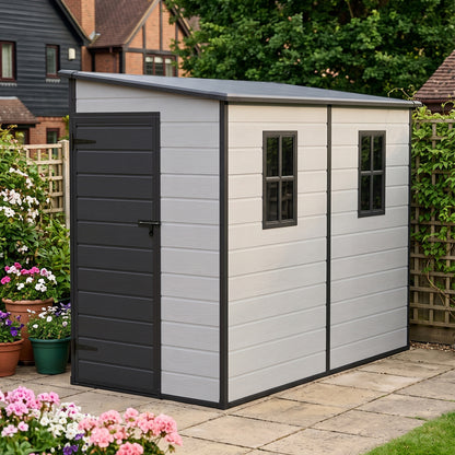 8 x 4FT Outdoor Garden Pent Roof Tool Storage Shed