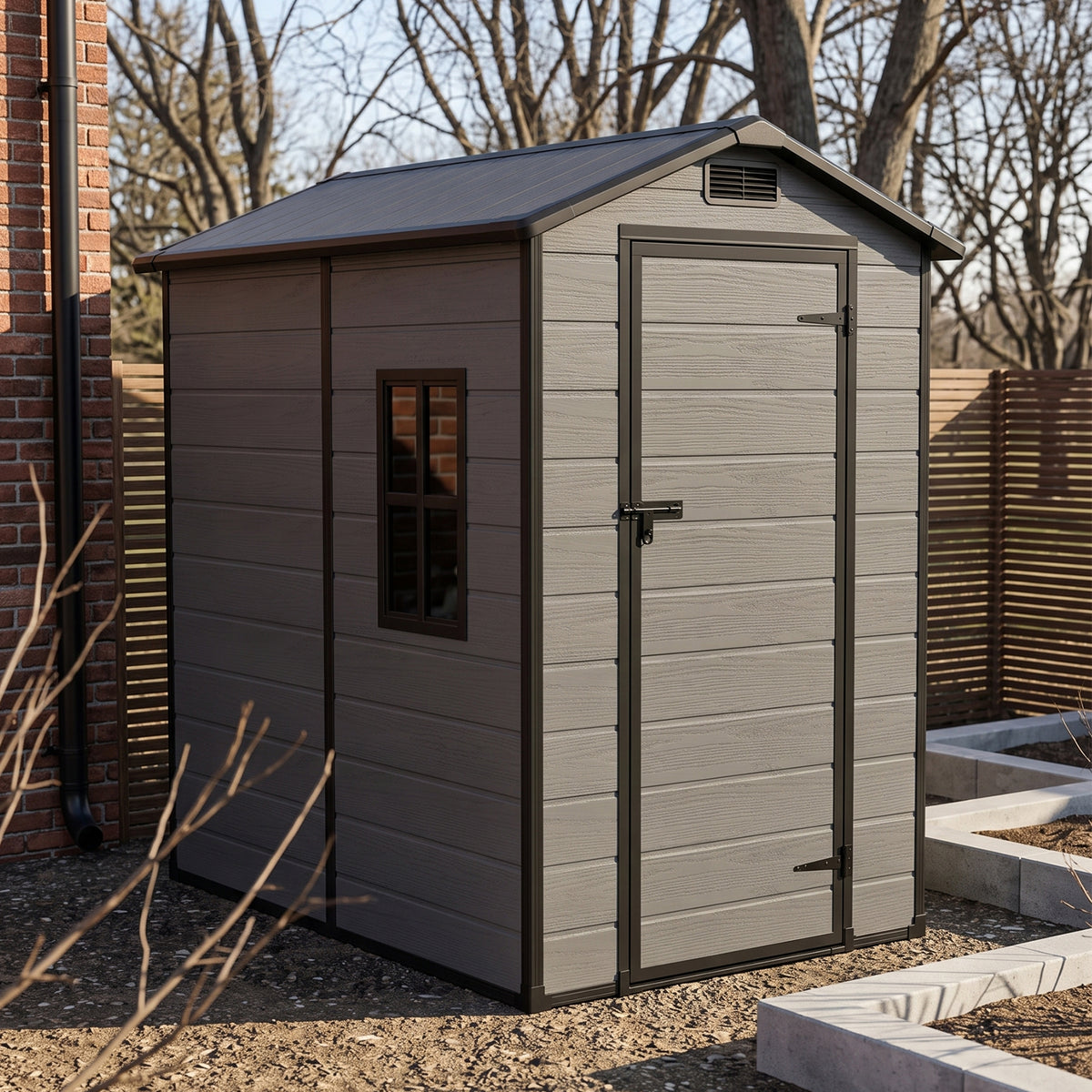 4x6 FT Outdoor Garden Plastic Storage Shed