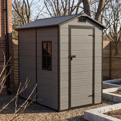 4x6 FT Outdoor Garden Plastic Storage Shed