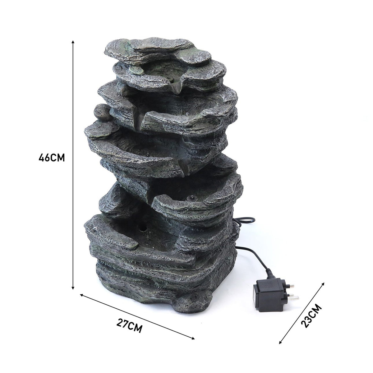 Garden Water Feature Outdoor LED Waterfall Electric Fountain Rockery Decor