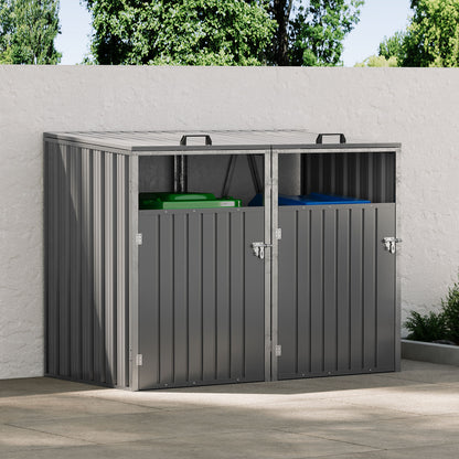 5x4 FT Metal Double Bin Storage Shed