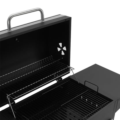Black Steel Outdoor Garden Charcoal Grill