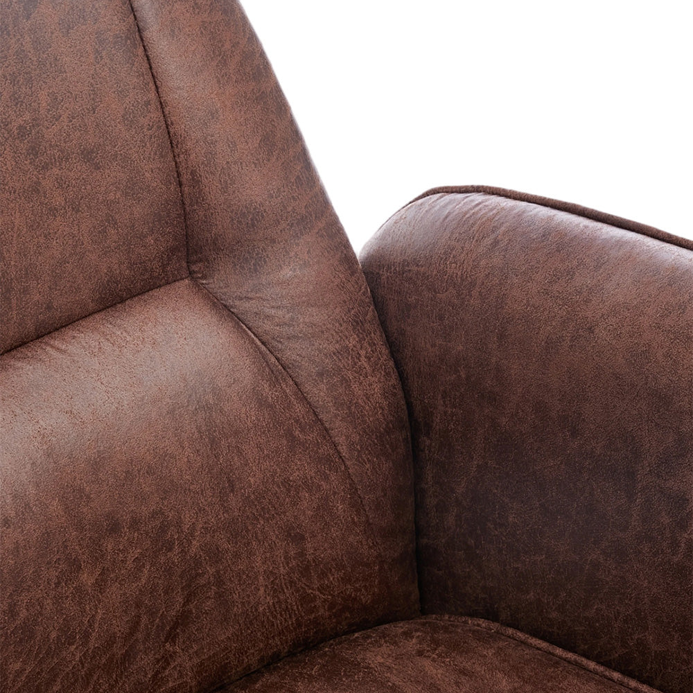 Retro-style PU Leather Office Chair with Armrests and Casters