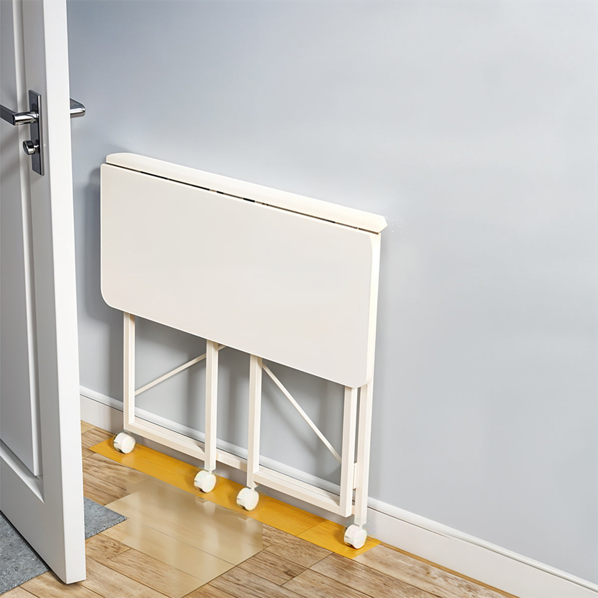 Folding Office Desk with Casters