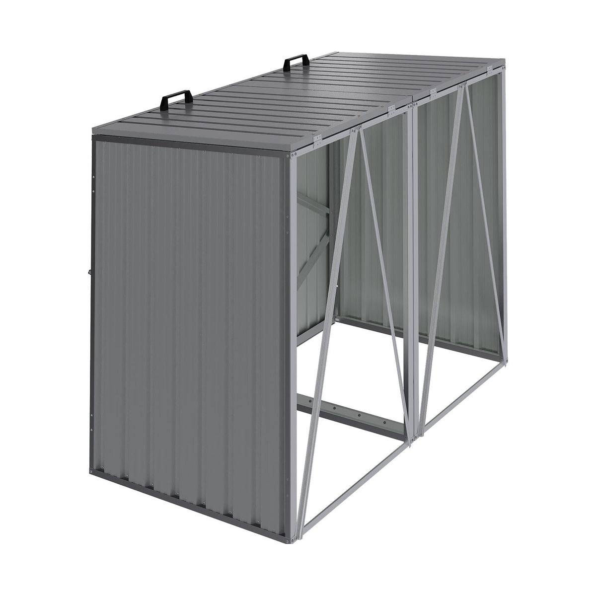 5x4 FT Metal Double Bin Storage Shed