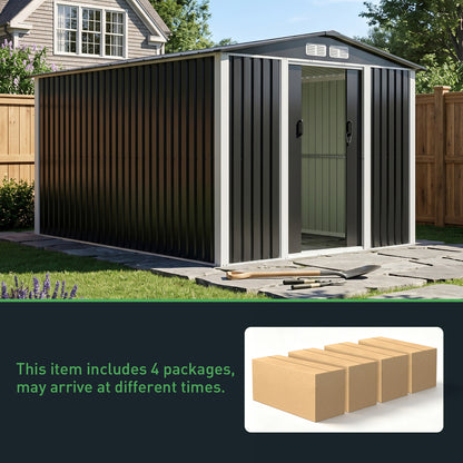 Metal Garden Storage Shed with Lockable Door